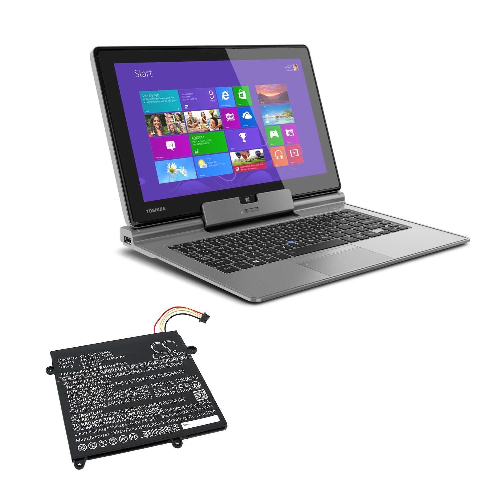 Nettbrettbatteri for Toshiba Portege Z10T-A, Portege Z10T-A-102 og andre.
