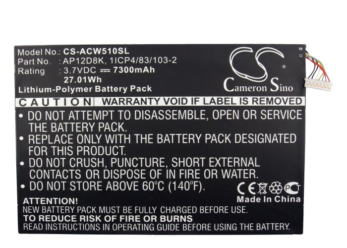 Nettbrettbatteri for Acer Iconia Tab W510, Iconia Tab P3-171 og andre