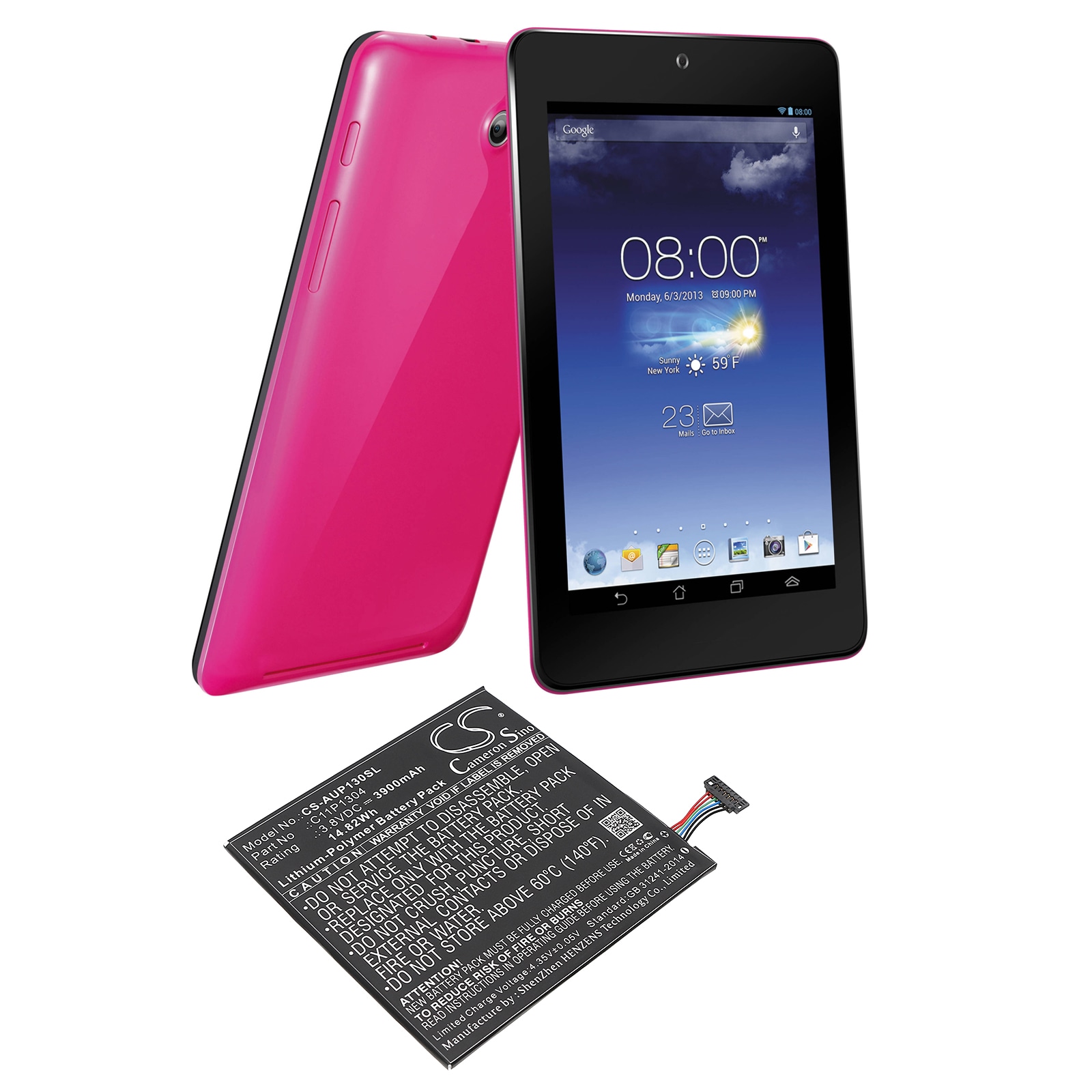 Batteri til nettbrett for Asus MeMO Pad HD7, ME173X, Memo Pad HD og andre.