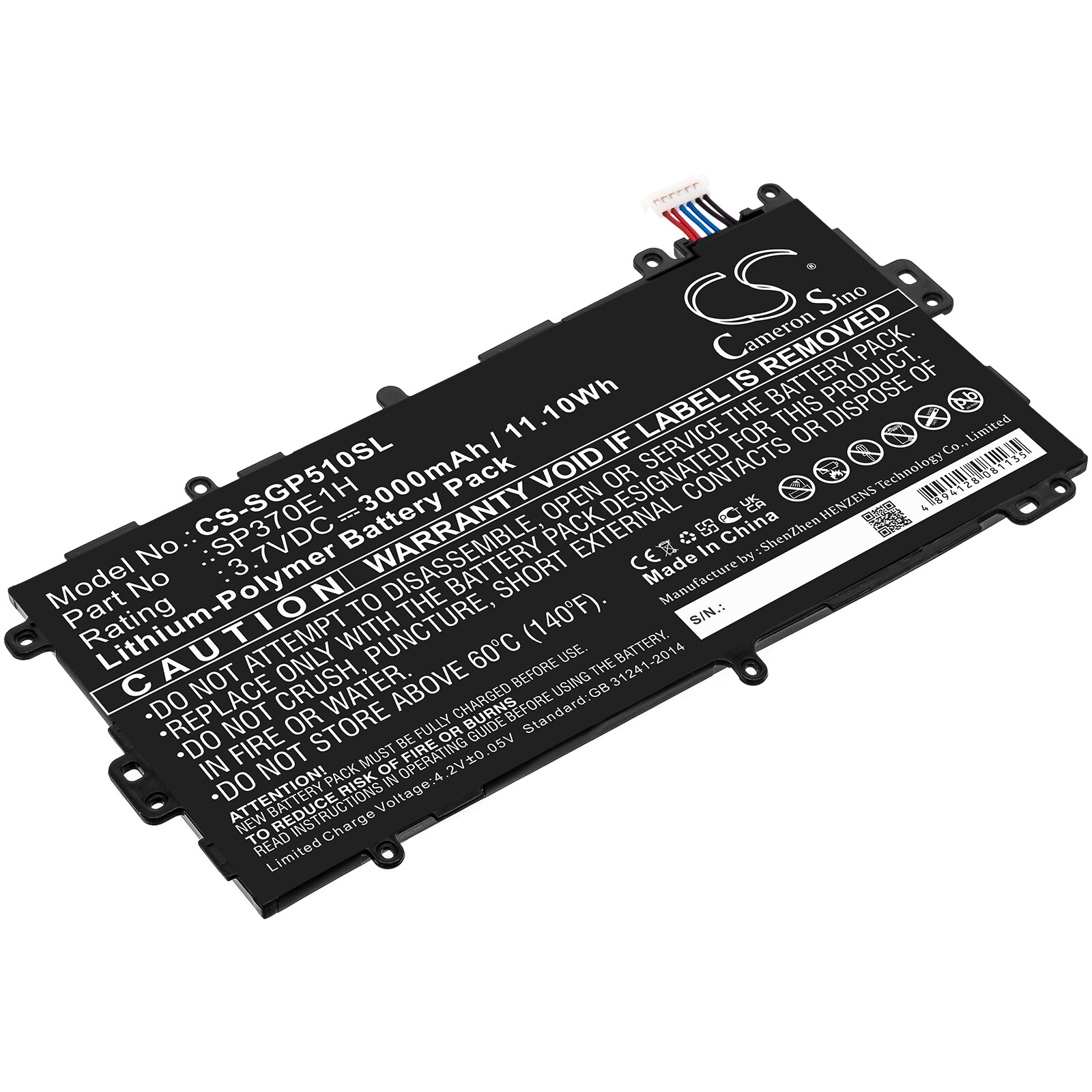 Batteri til nettbrett for Samsung GT-N5100, Galaxy Note 8.0 32GB, Galaxy Note 8.0 og andre.