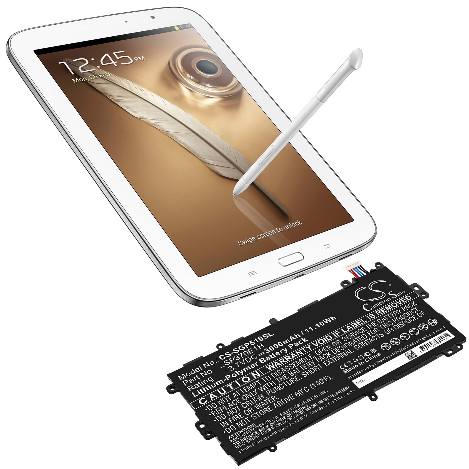 Batteri til nettbrett for Samsung GT-N5100, Galaxy Note 8.0 32GB, Galaxy Note 8.0 og andre.