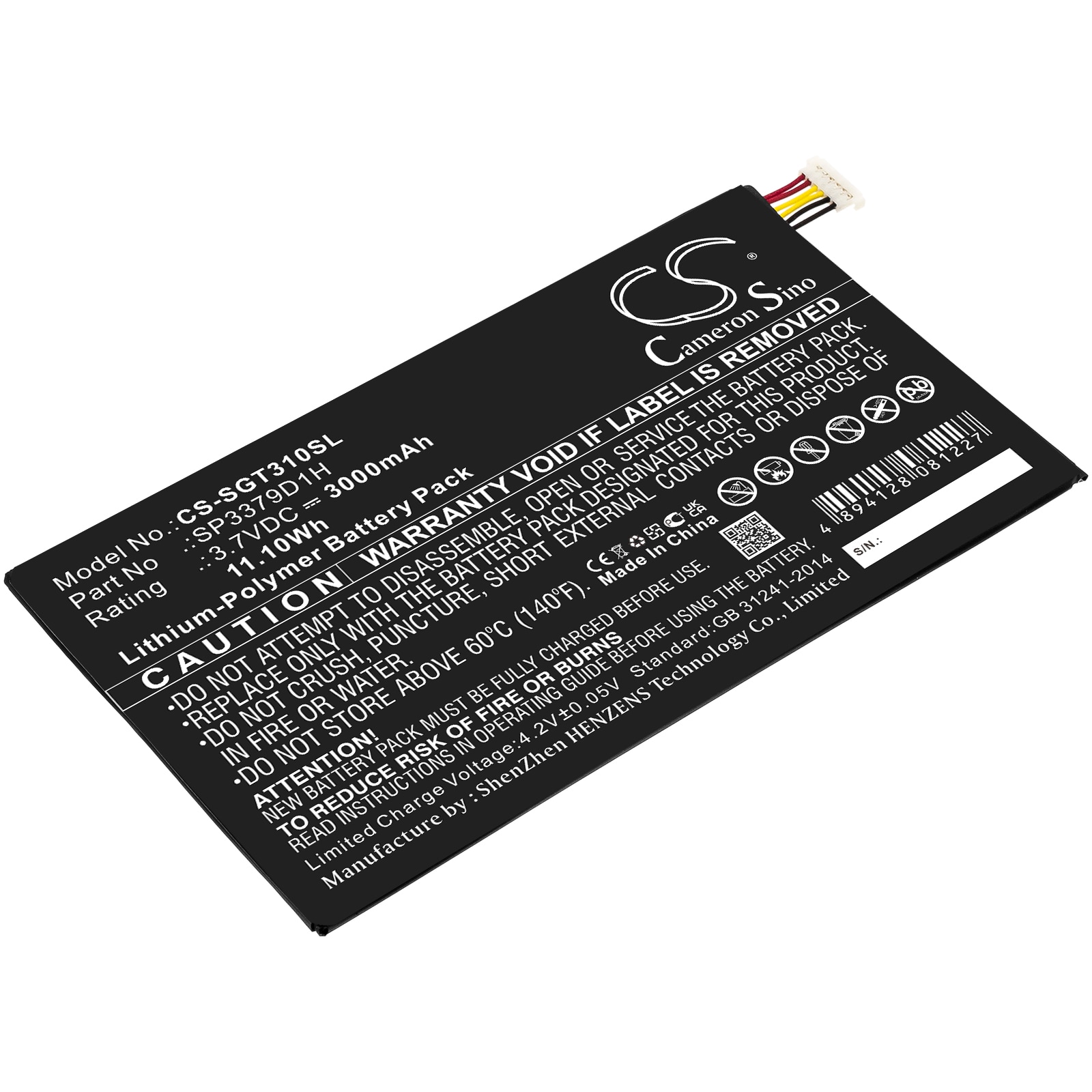 Batteri til nettbrett for Samsung Galaxy Tab3, Galaxy Tab 3, SM-T310 og andre.