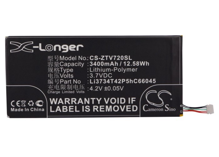 Nettbrettbatteri for ZTE V72, V72a, Velox