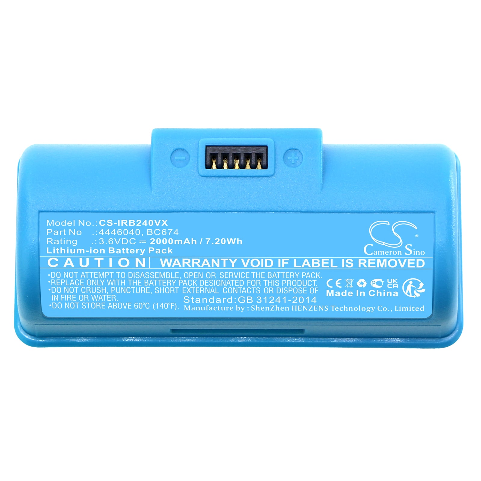 Batteri til støvsuger for iRobot Braava Jet 240, Braava Jet 241, Braava Jet 244 og andre.