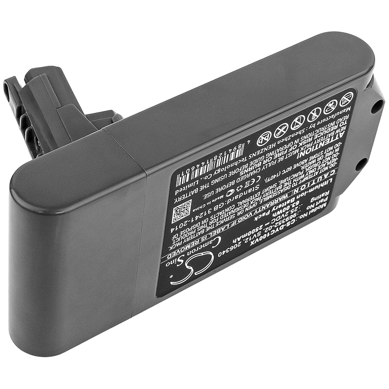 Dyson V10 Batteri 2500 mAh – Li-ion Erstatningsbatteri for Cyclone, Absolute og Animal