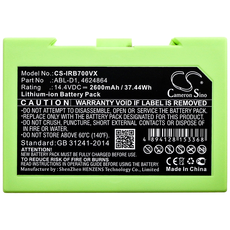 iRobot Roomba Batteri 2600 mAh – Li-ion Erstatningsbatteri for i7 og Flere Modeller