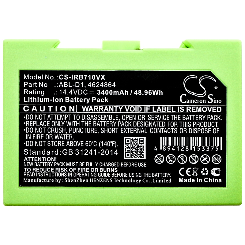 Batteri for støvsuger til iRobot Roomba i7, Roomba i7+, Roomba e5 og andre.