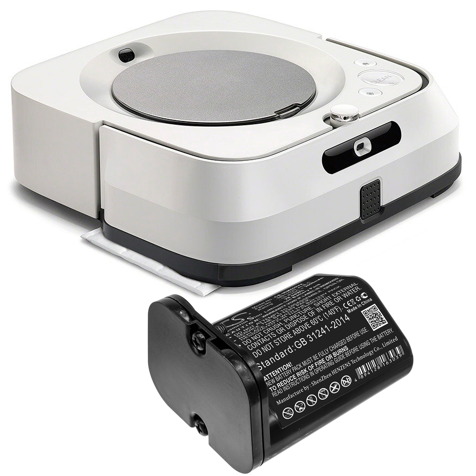Batteri til støvsuger for iRobot Braava Jet M6, M611020, M612880 og andre.