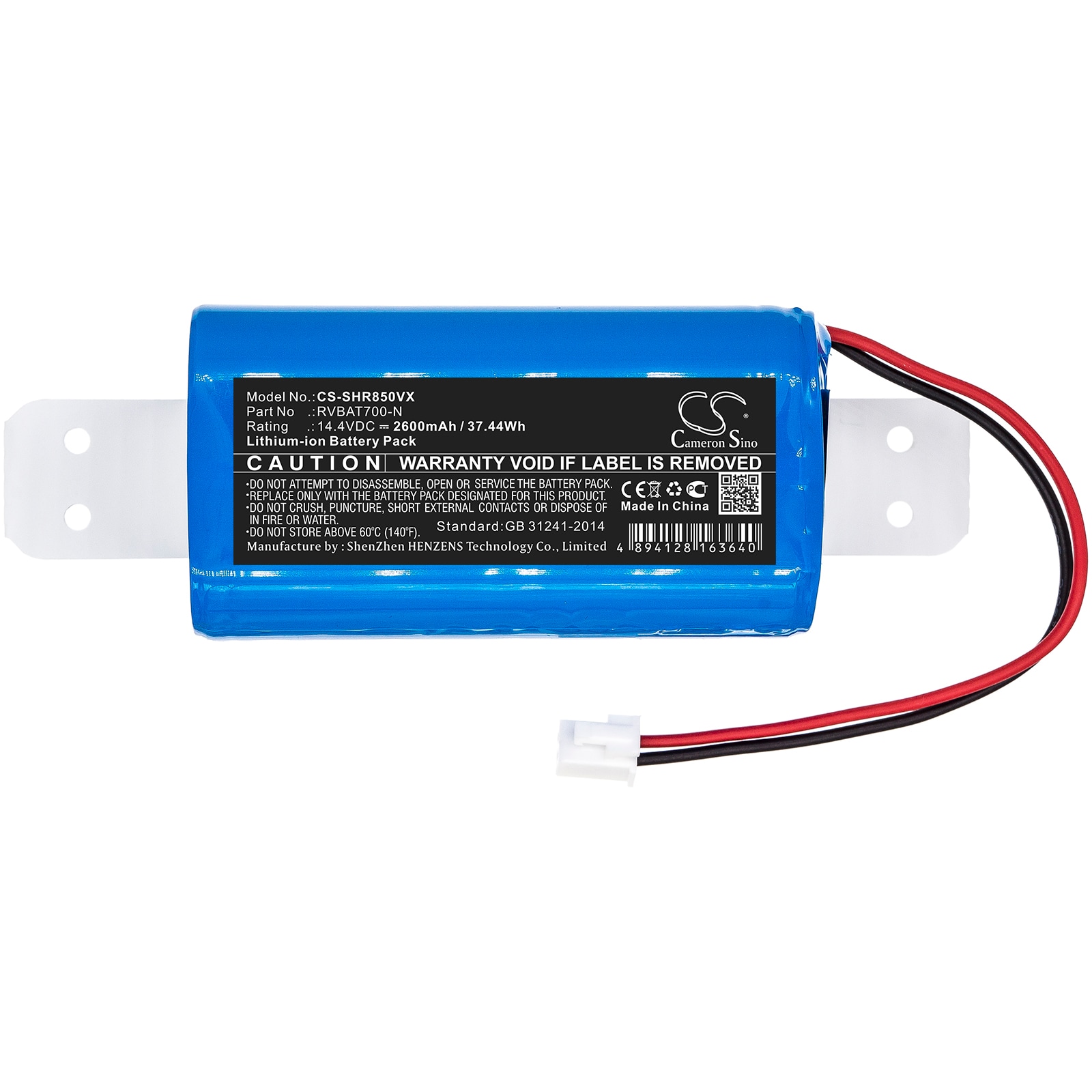 Batteri til støvsuger for Shark RV850BRN, RV850C, RV850WV osv.