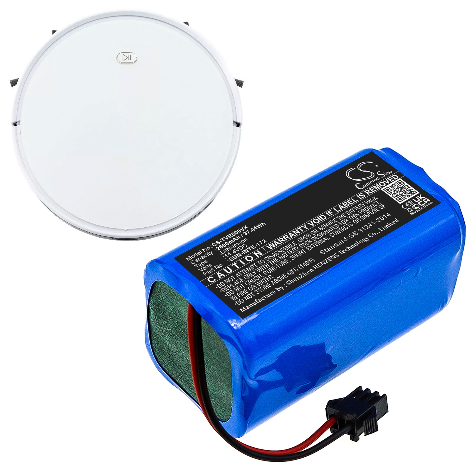 Batteri for støvsuger iHome AUTOVAC Nova Classic, iHRV6-BLK og andre.