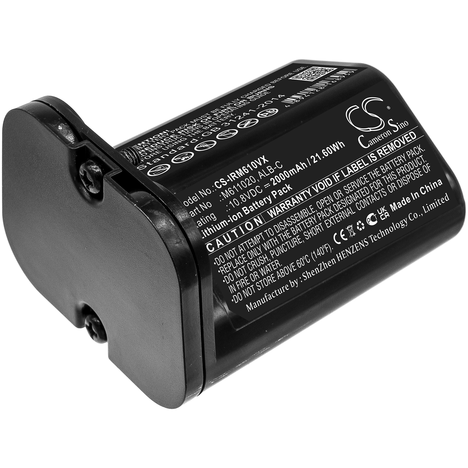 Batteri til støvsuger for iRobot Braava Jet M6, M611020, M612880 og andre.