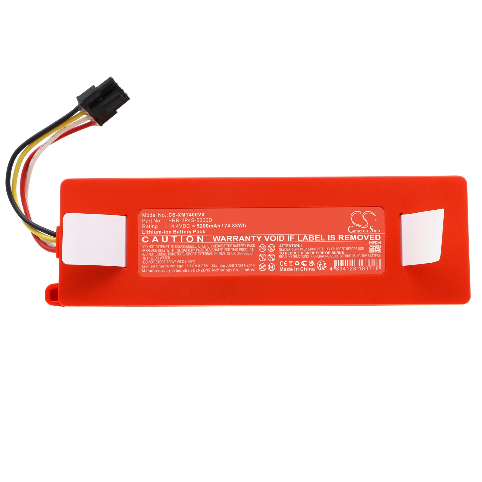 Batteri for robotstøvsuger for Xiaomi Roborock SDJQR01RR, SDJQR02RR, SKV4022GL og andre.