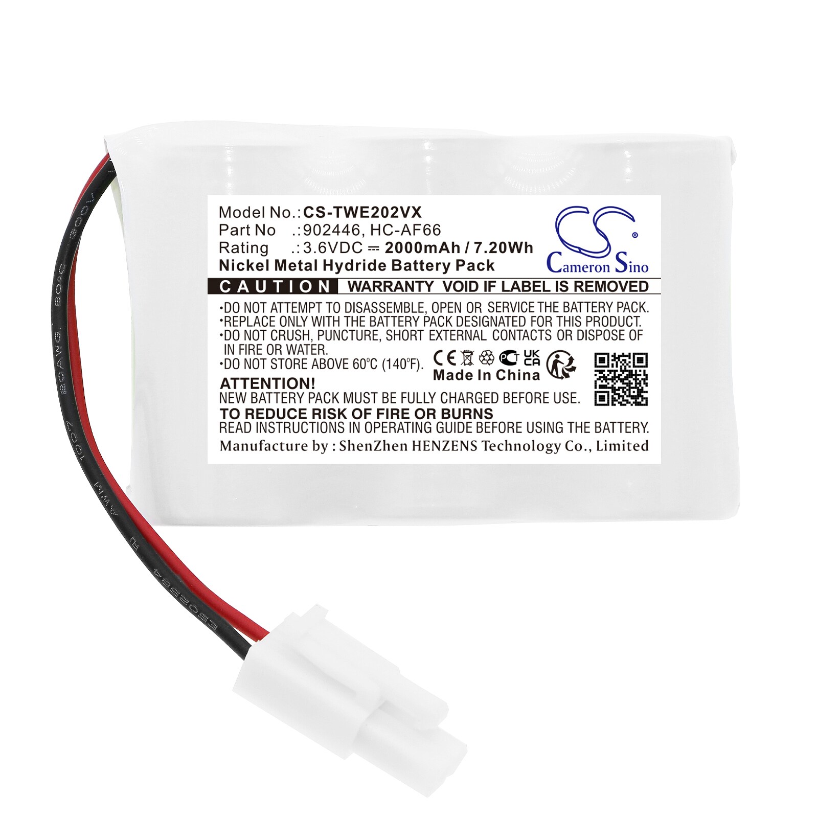 Batteri for støvsuger til TWINBIRD HC-E202, HC-E202W, HC-E22C osv.