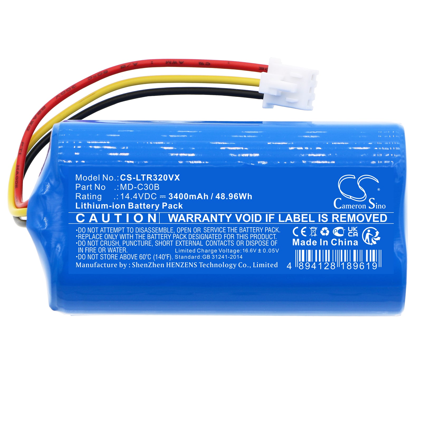 Batteri for vakuum til Liectroux E30, C30B, C30B 2D osv.