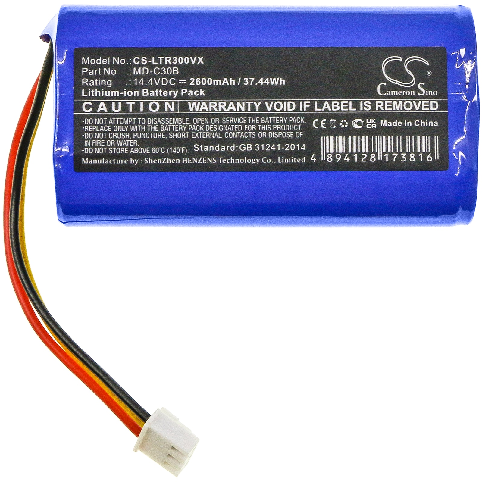 Batteri for vakuum til Liectroux E30, C30B, C30B 2D osv.