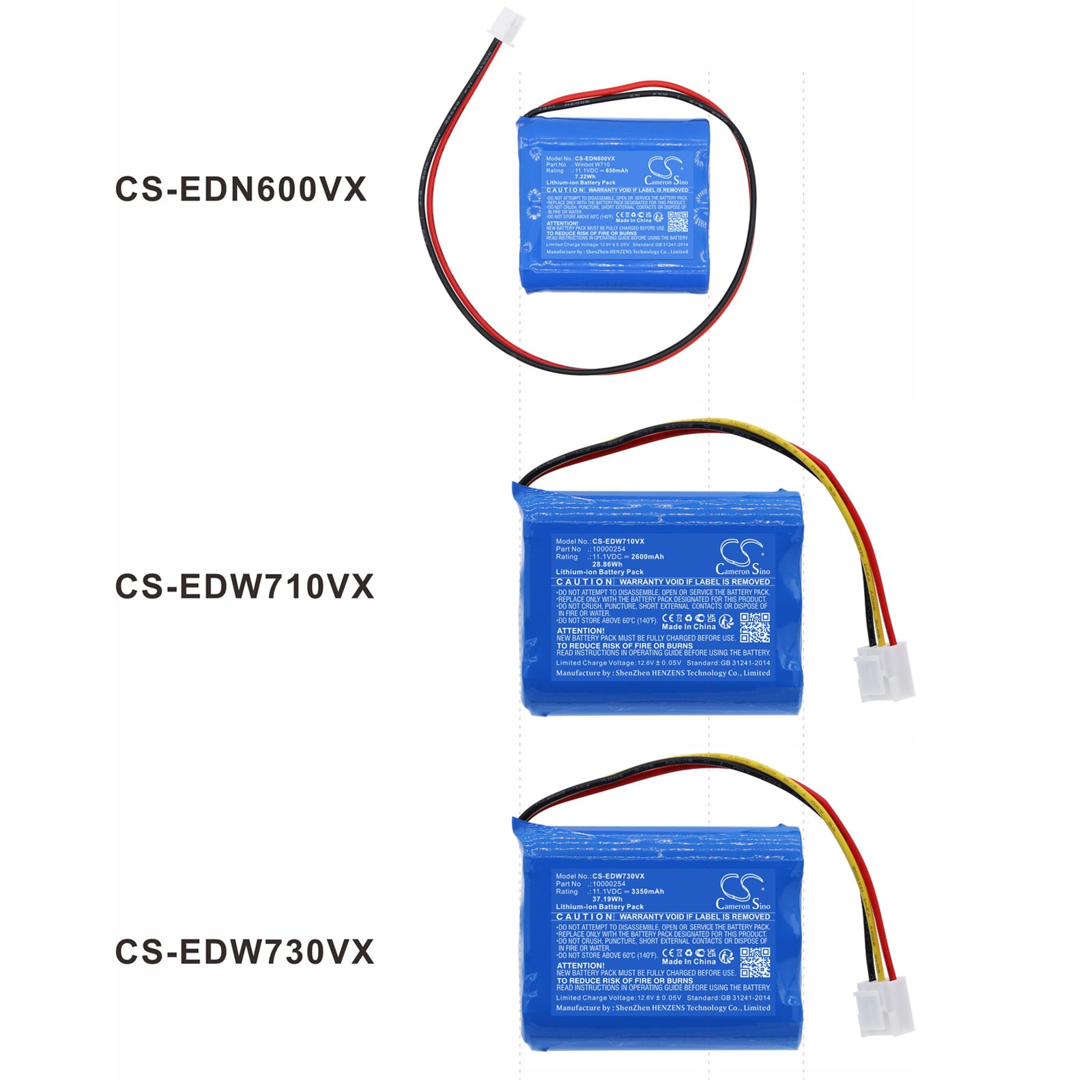 Batteri for støvsuger til Ecovacs Winbot W733, TBW60, Winbot 733 osv.