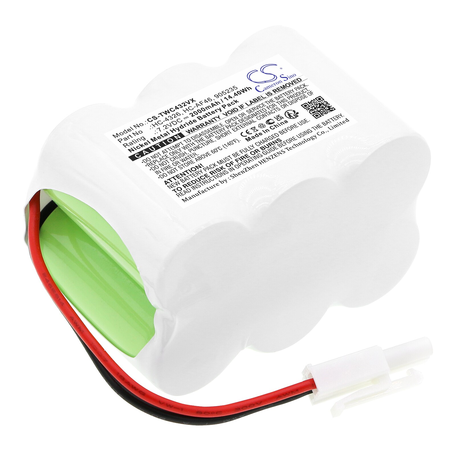 Batteri for støvsuger til TWINBIRD HC-4326P, HC-4326BL, HC-4326DGY og andre.