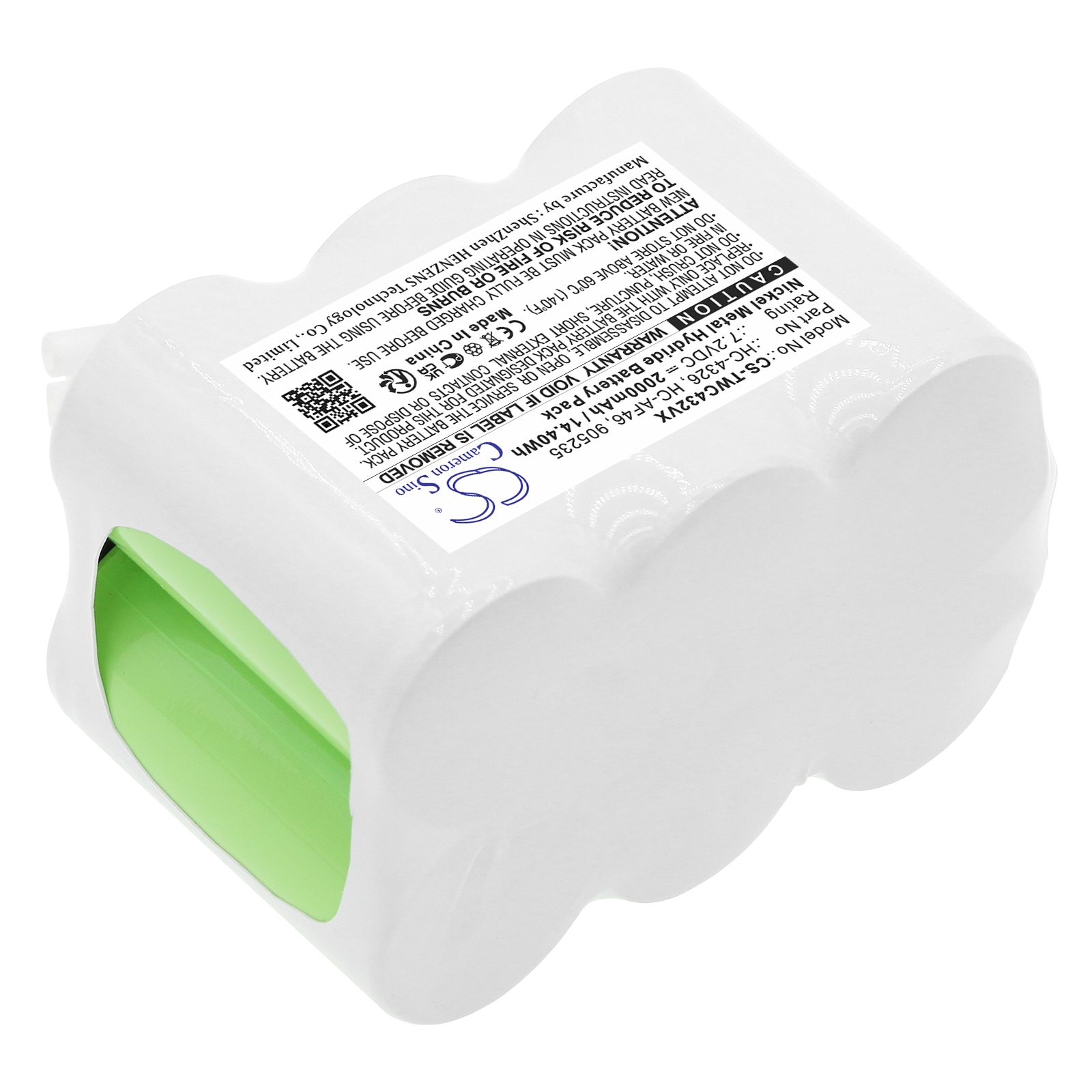 Batteri for støvsuger til TWINBIRD HC-4326P, HC-4326BL, HC-4326DGY og andre.