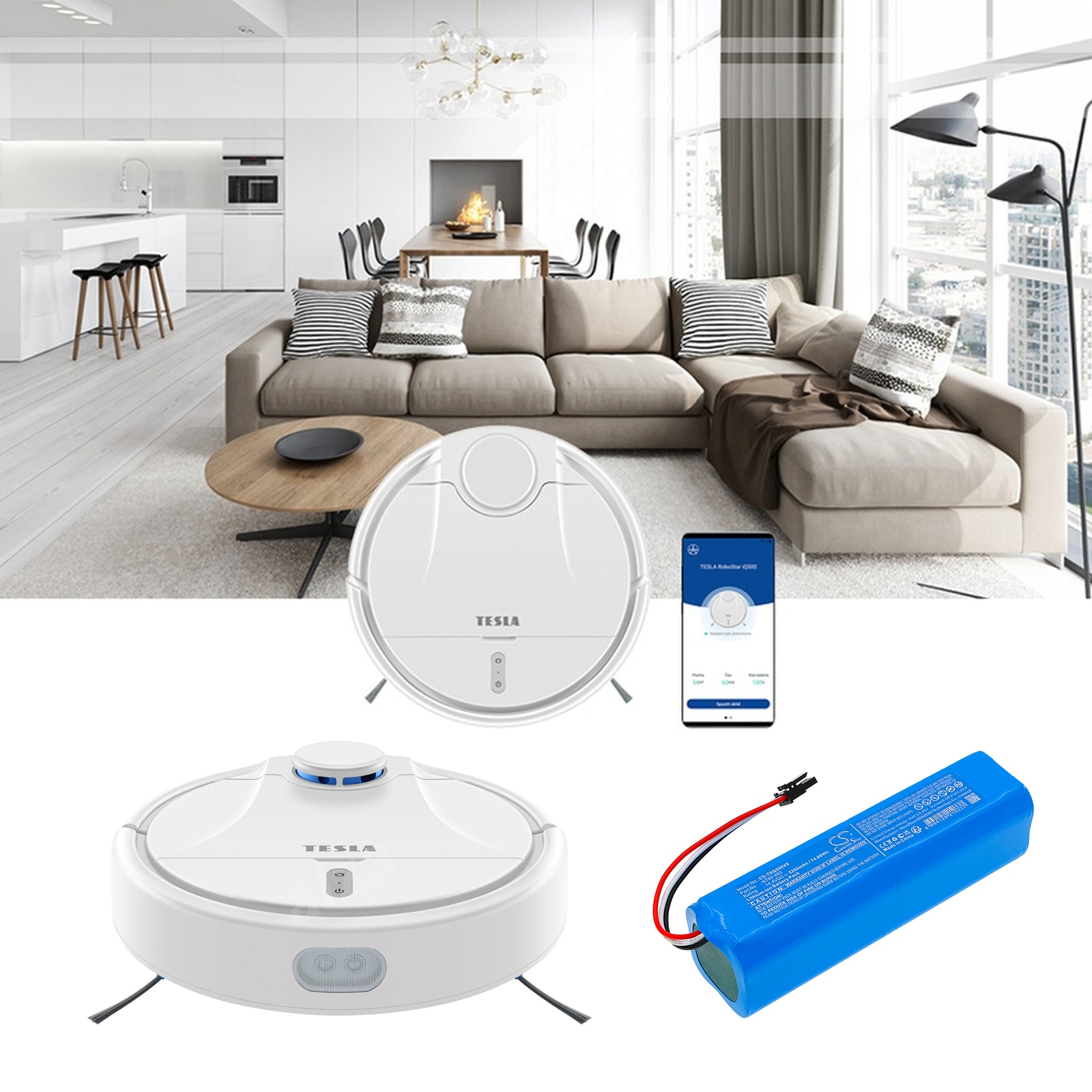 Batteri for støvsuger til Tesla RoboStar iQ600, RoboStar iQ500