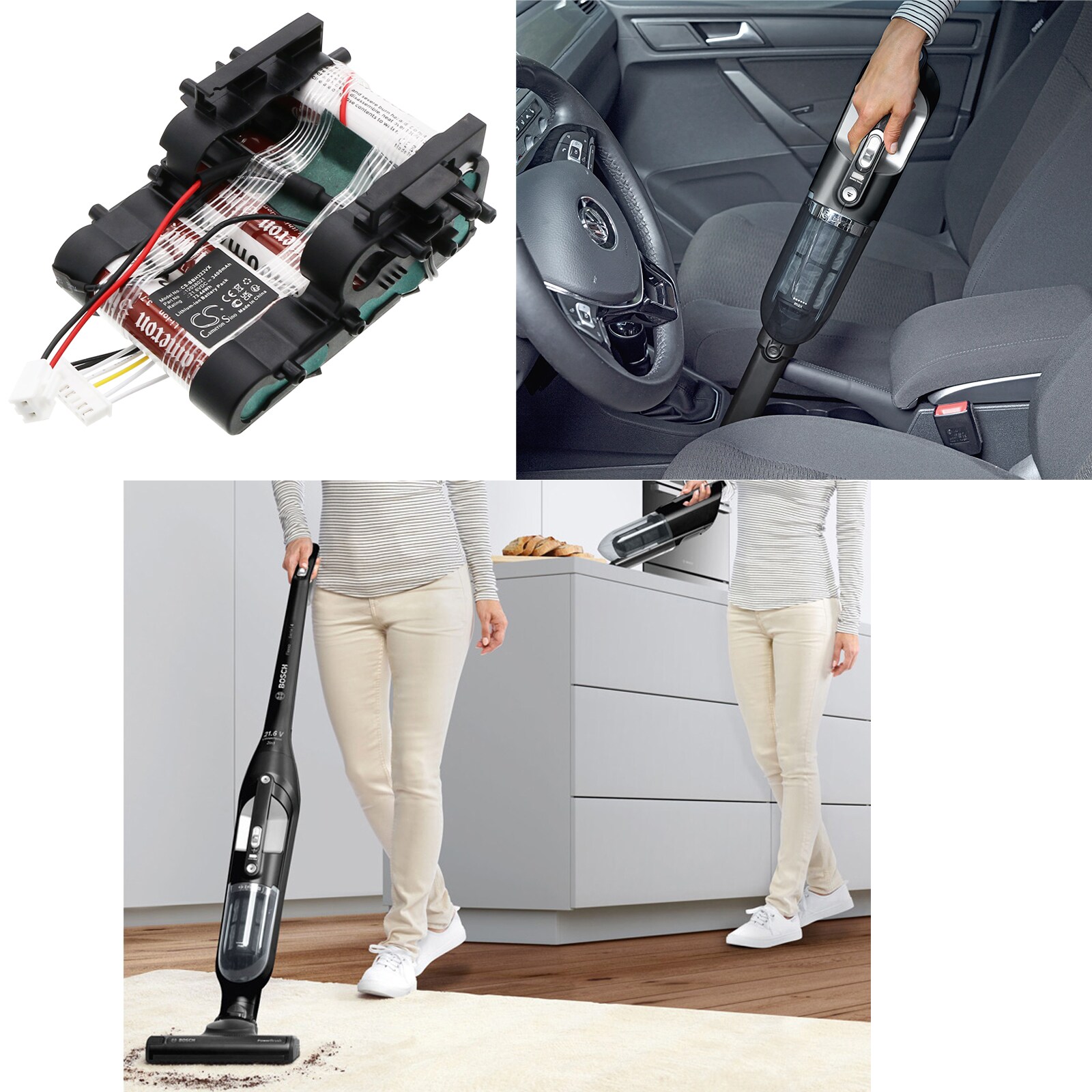 Batteri for støvsuger til Bosch 323204 23/01, BBH32101, BBH32101/01 og andre.