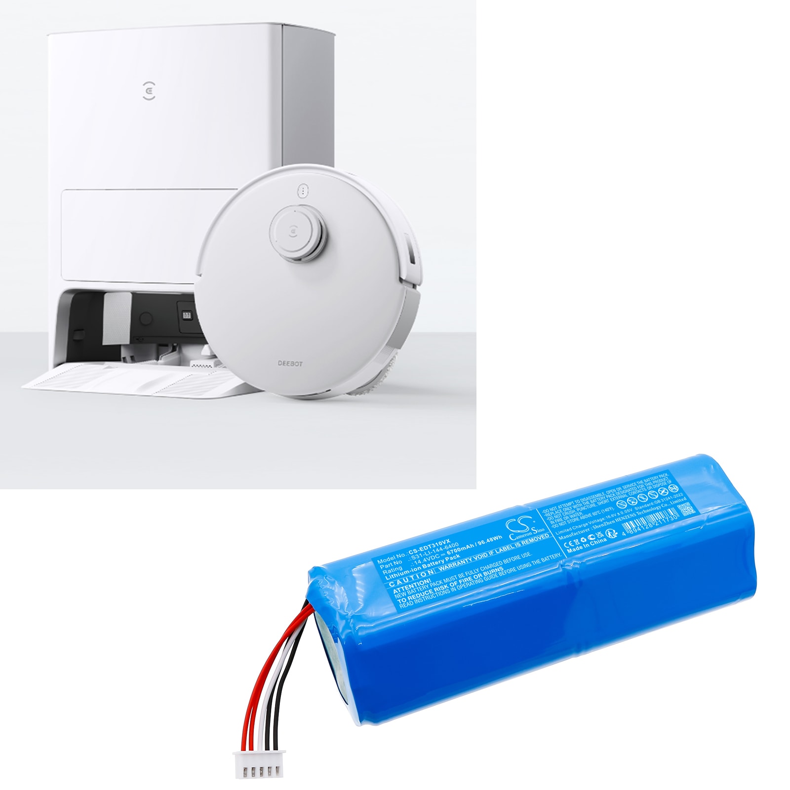 Batteri for støvsuger til Ecovacs DSX39, T30S OMNI, T30S Pro