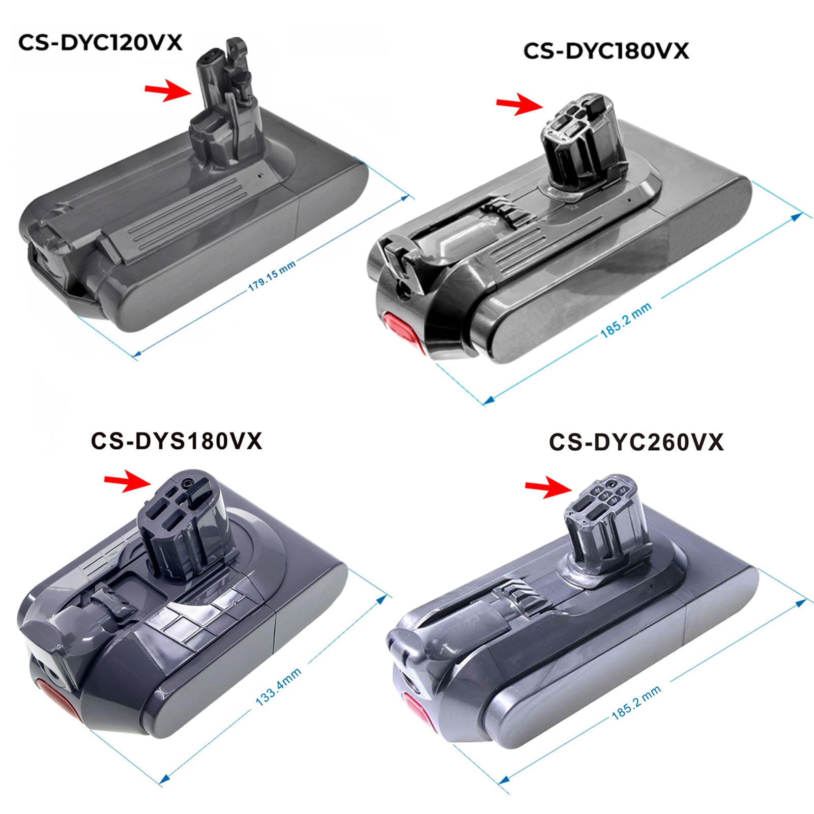 Batteri for støvsuger til Dyson V12 SV20, SV26, SV30 osv.