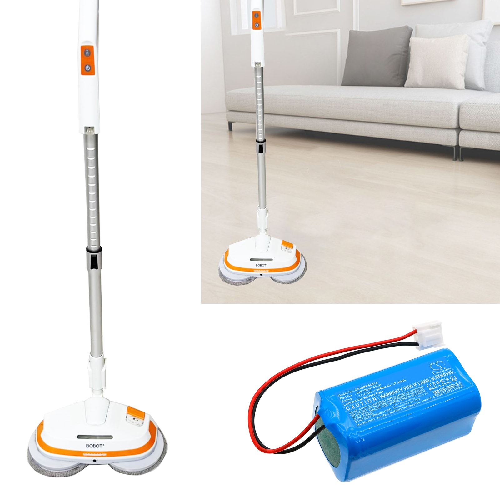 Batteri for vakuum til BOBOT MOP8100, MOP8400