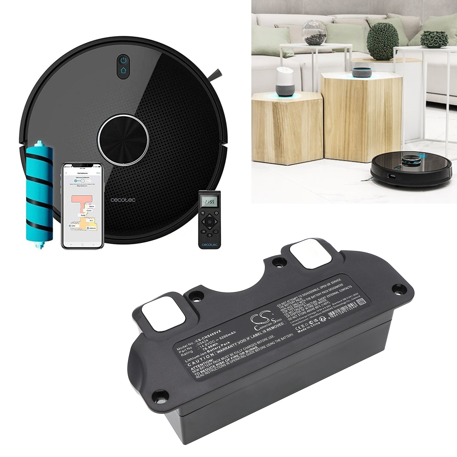 Batteri for vakuum til CECOTEC Conga 4090, Conga 4490, Conga 4590 osv.