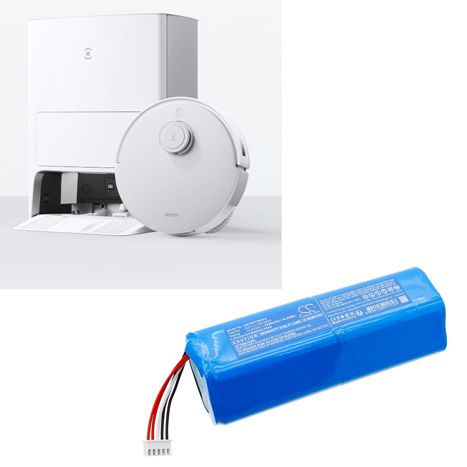 Batteri for støvsuger til Ecovacs DSX39, T30S OMNI, T30S Pro