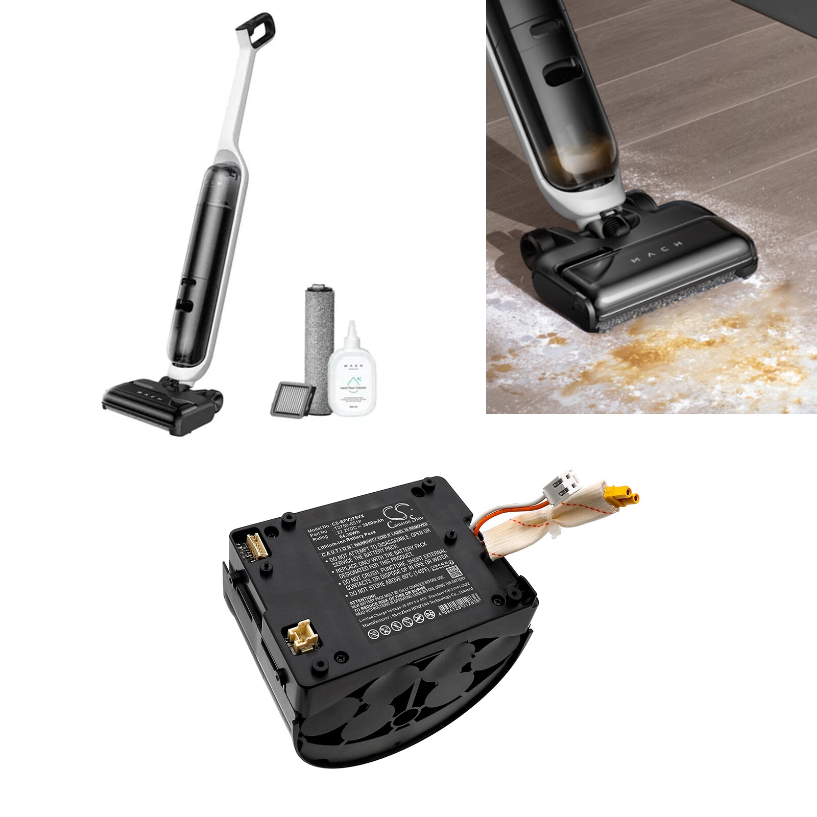Batteri for støvsuger til Eufy Mach V1 T2750 Wet & Dry, T2750G11