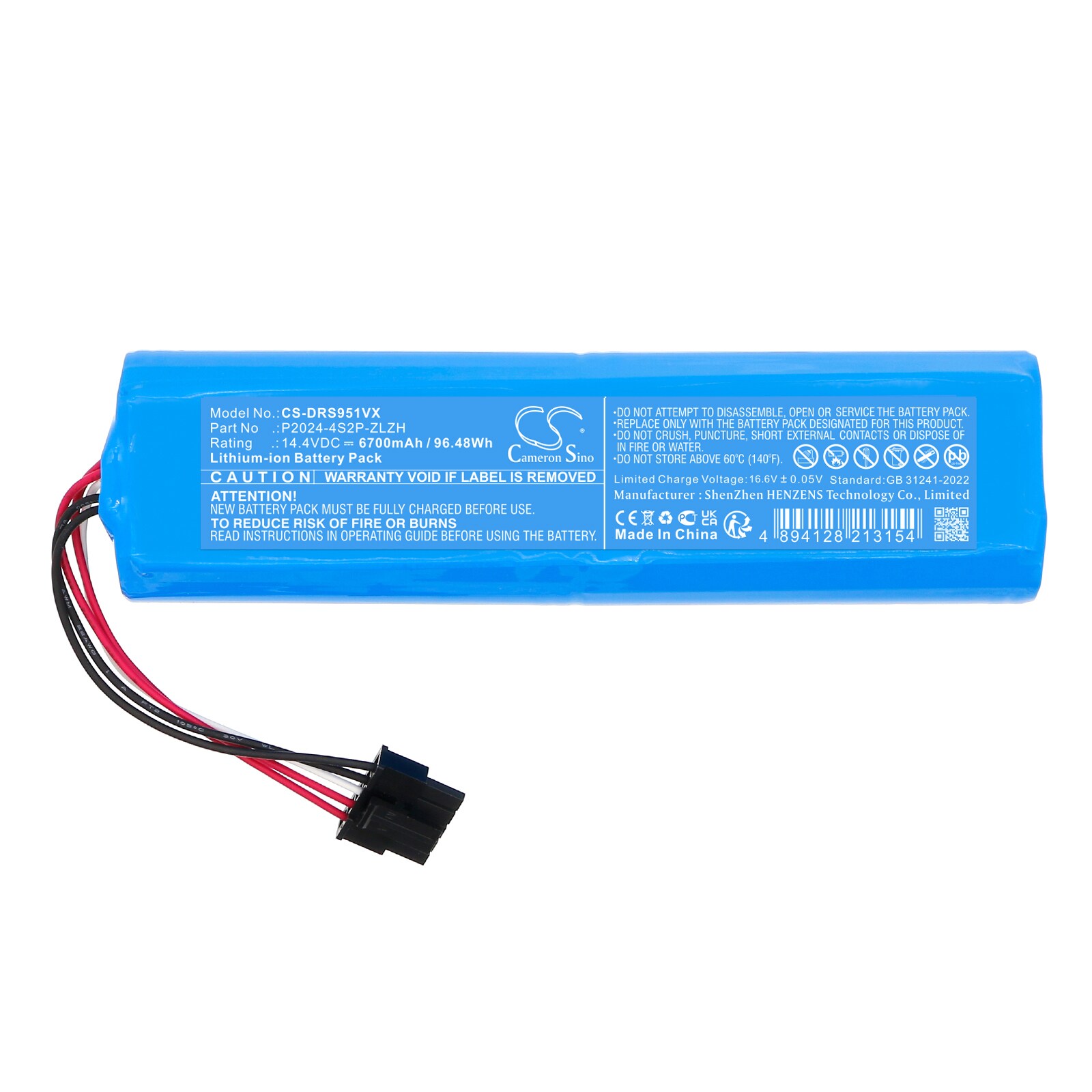 Batteri for støvsuger til Dreame RLS95HE, S30 Pro Ultra, S40 osv.