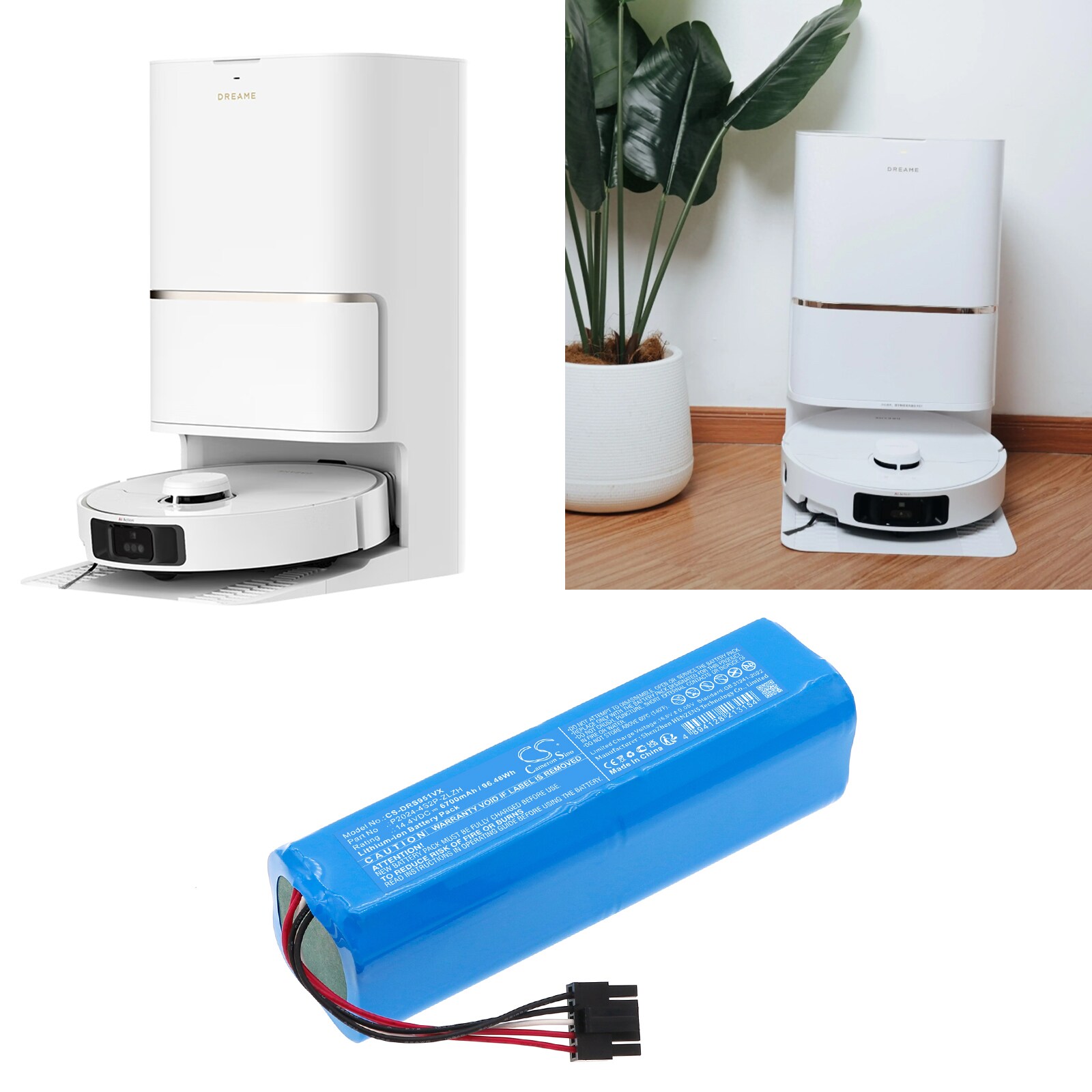 Batteri for støvsuger til Dreame RLS95HE, S30 Pro Ultra, S40 osv.
