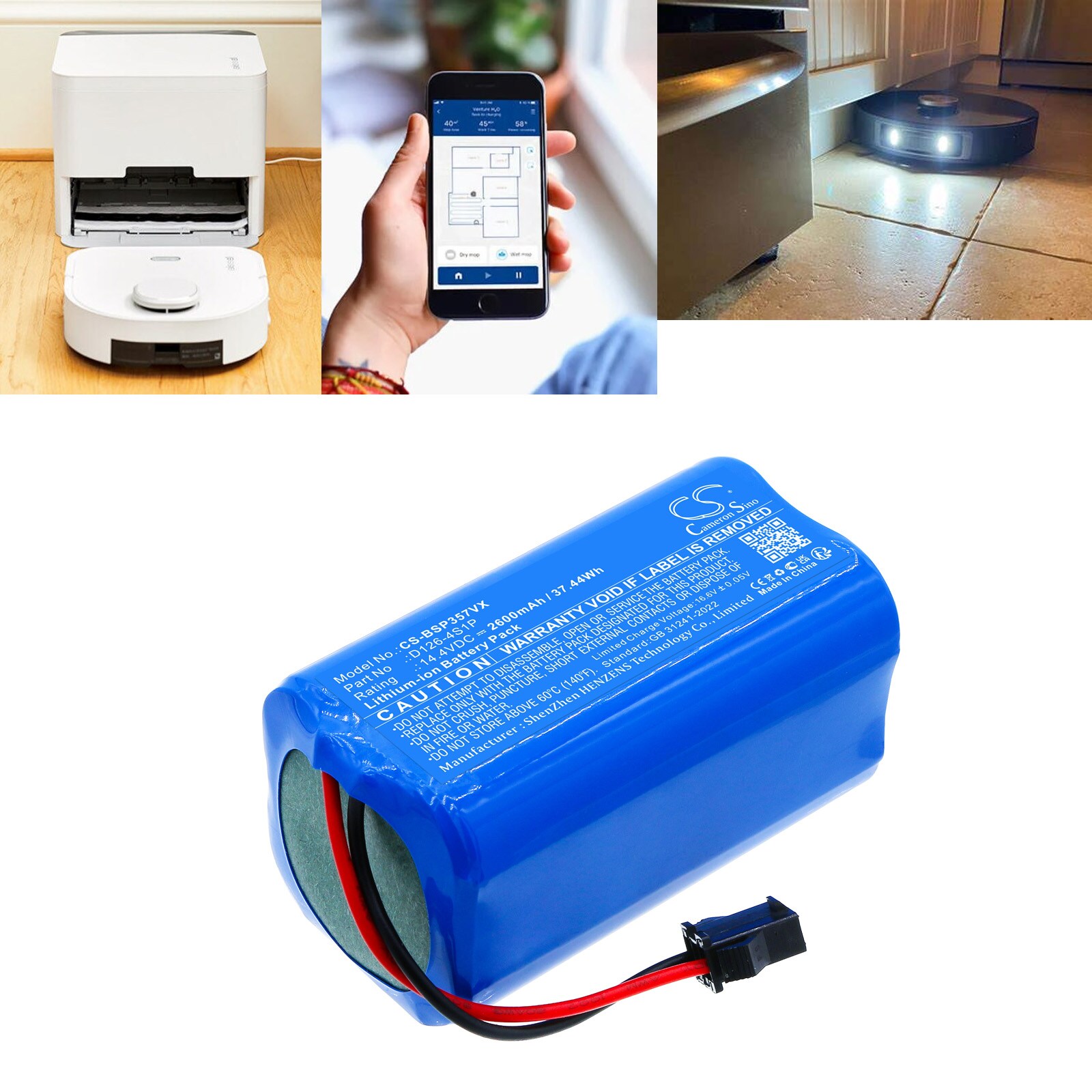 Batteri for støvsuger til Bissell 3571, P3571+, ReadyClean Robot A3 og andre.