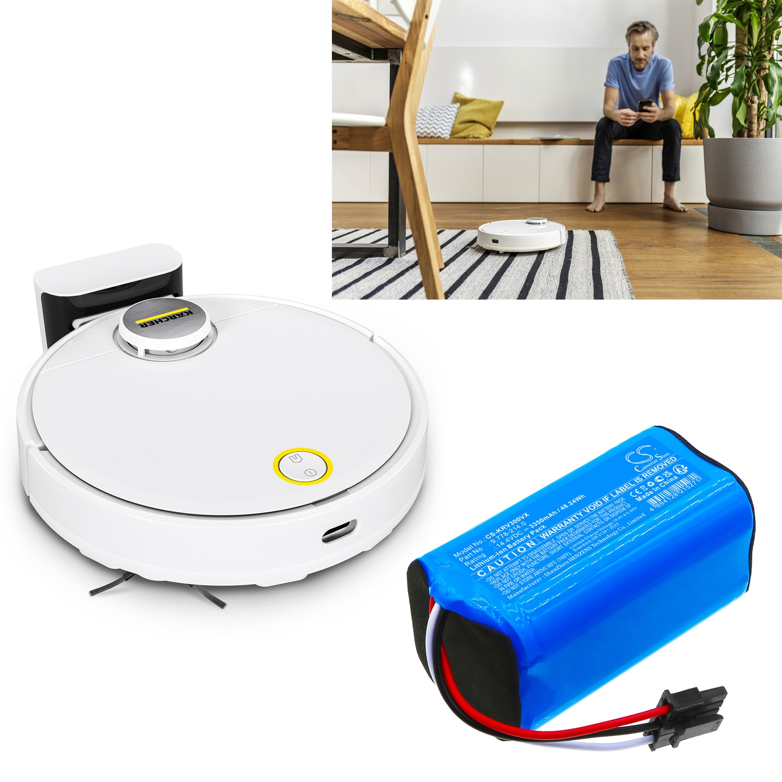 Batteri for vakuum til KARCHER RCV 2, RCV 3