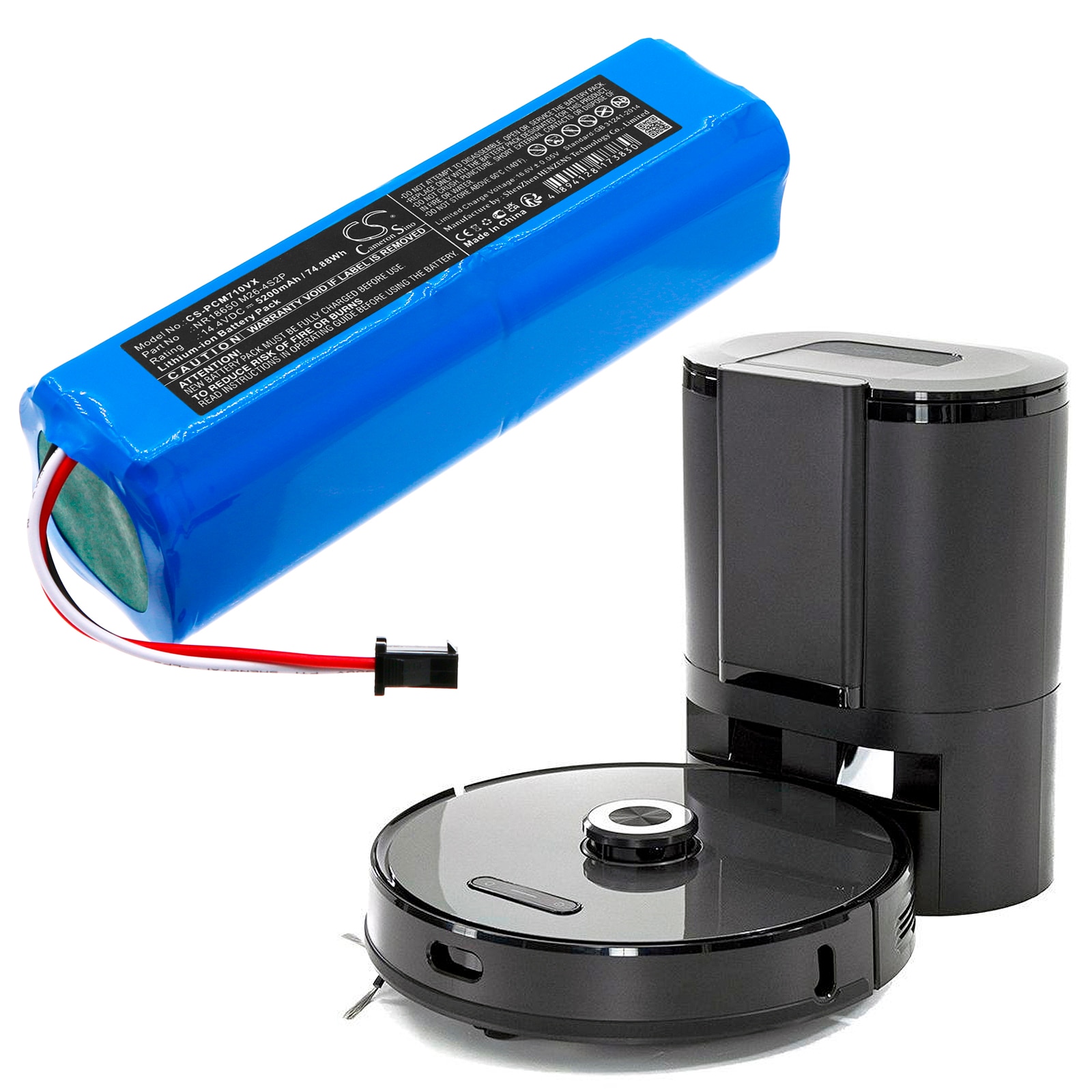 Batteri til robotstøvsuger for Concept VR 3210, VR3210, VR 3205 og andre.