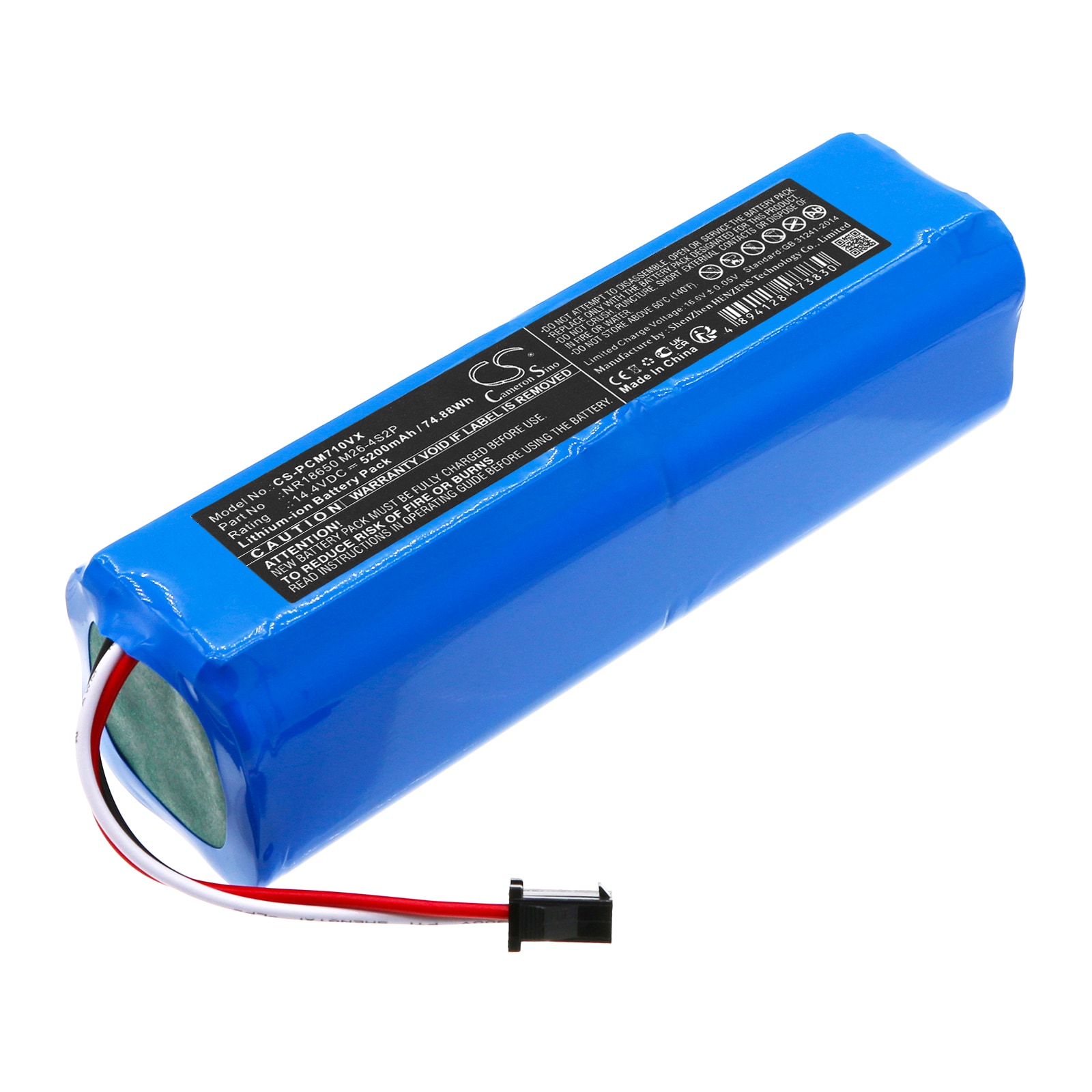 Batteri til robotstøvsuger for Concept VR 3210, VR3210, VR 3205 og andre.