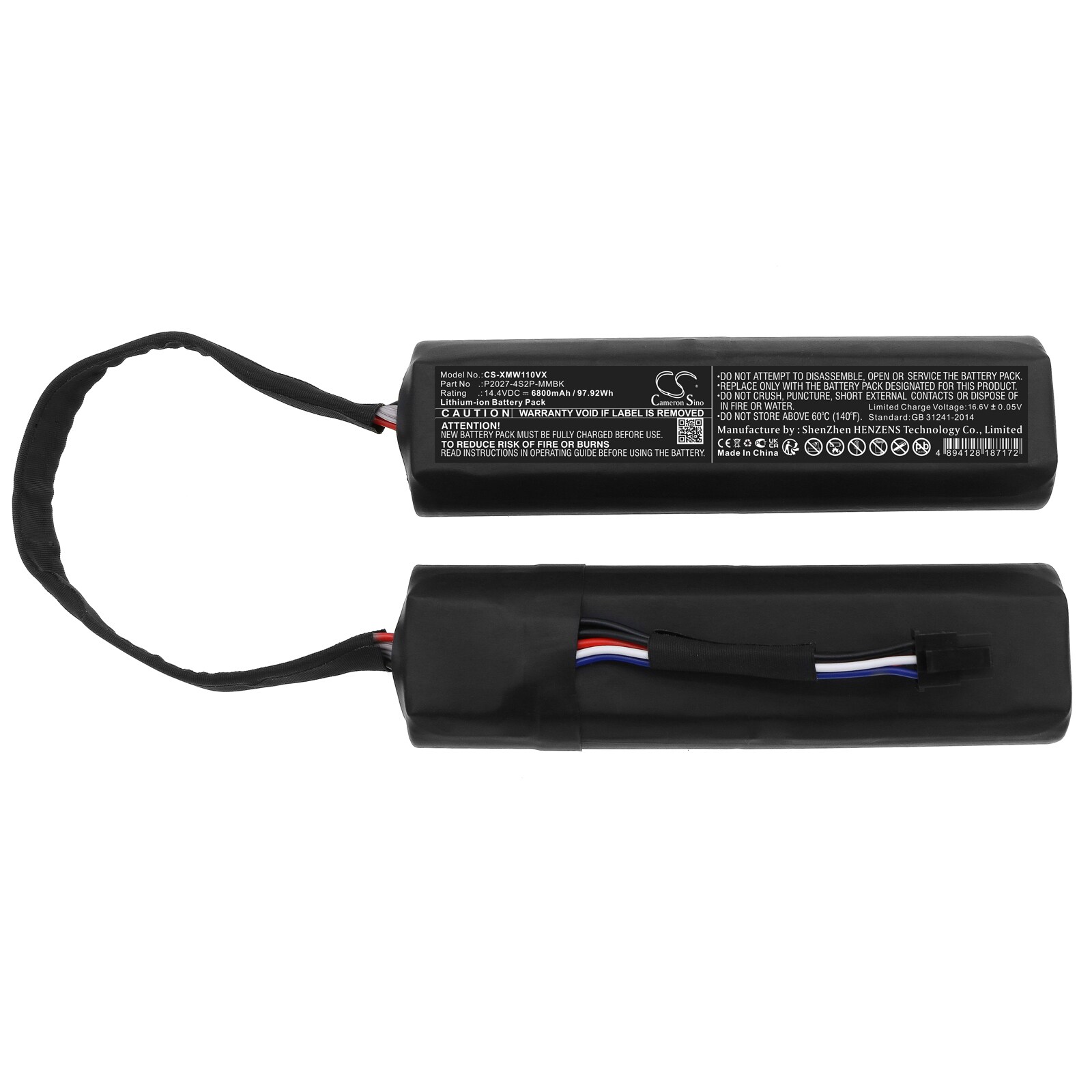 Batteri for vakuum for Xiaomi Mijia selvrensende robotstøvsuger Mop Pro, Dreame W10 og andre.