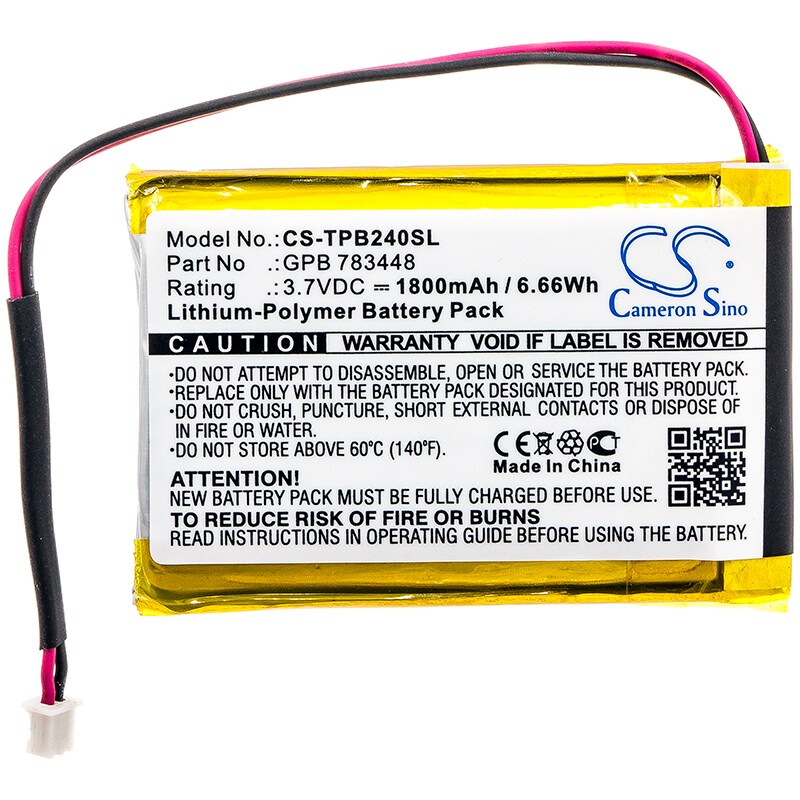 Batteri til trådløst hodesett for Telex-senderen PB24ND-TX, PB24ND-TX, PB24N