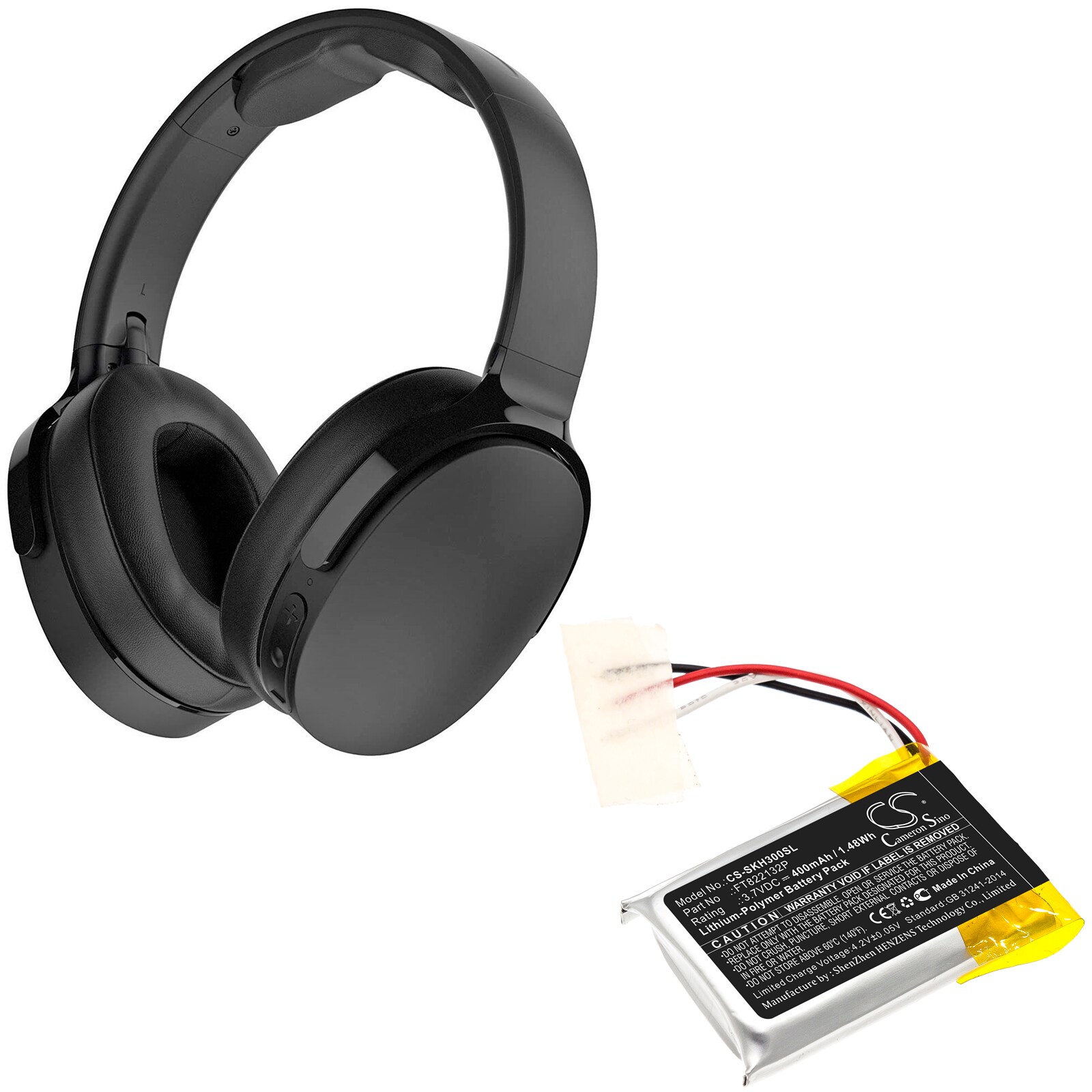 Batteri til trådløst hodesett for Skullcandy Hesh 3