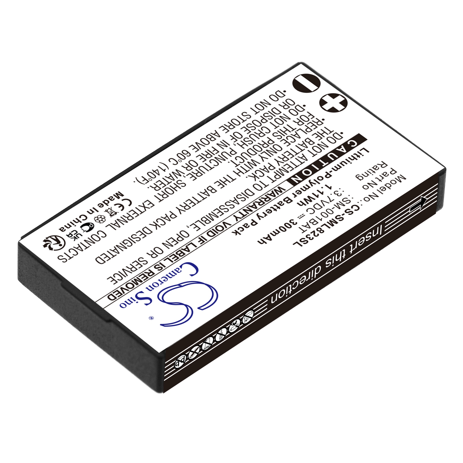 Batteri til trådløst hodesett for SIMOLIO SM-823, SM-823D, SM-8245 og andre.