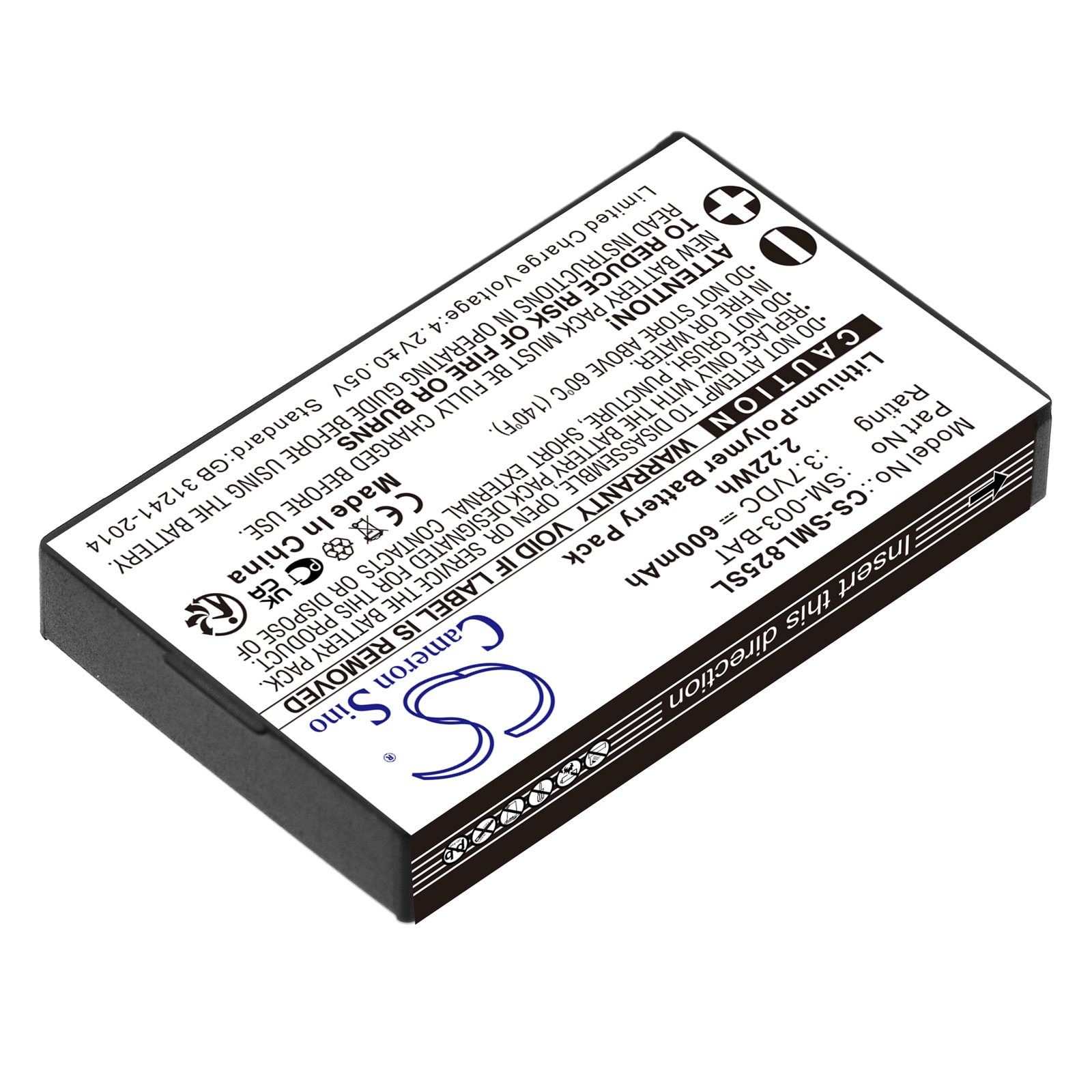 Batteri til trådløst hodesett for SIMOLIO, SM-905TV, SM-829D1 osv.