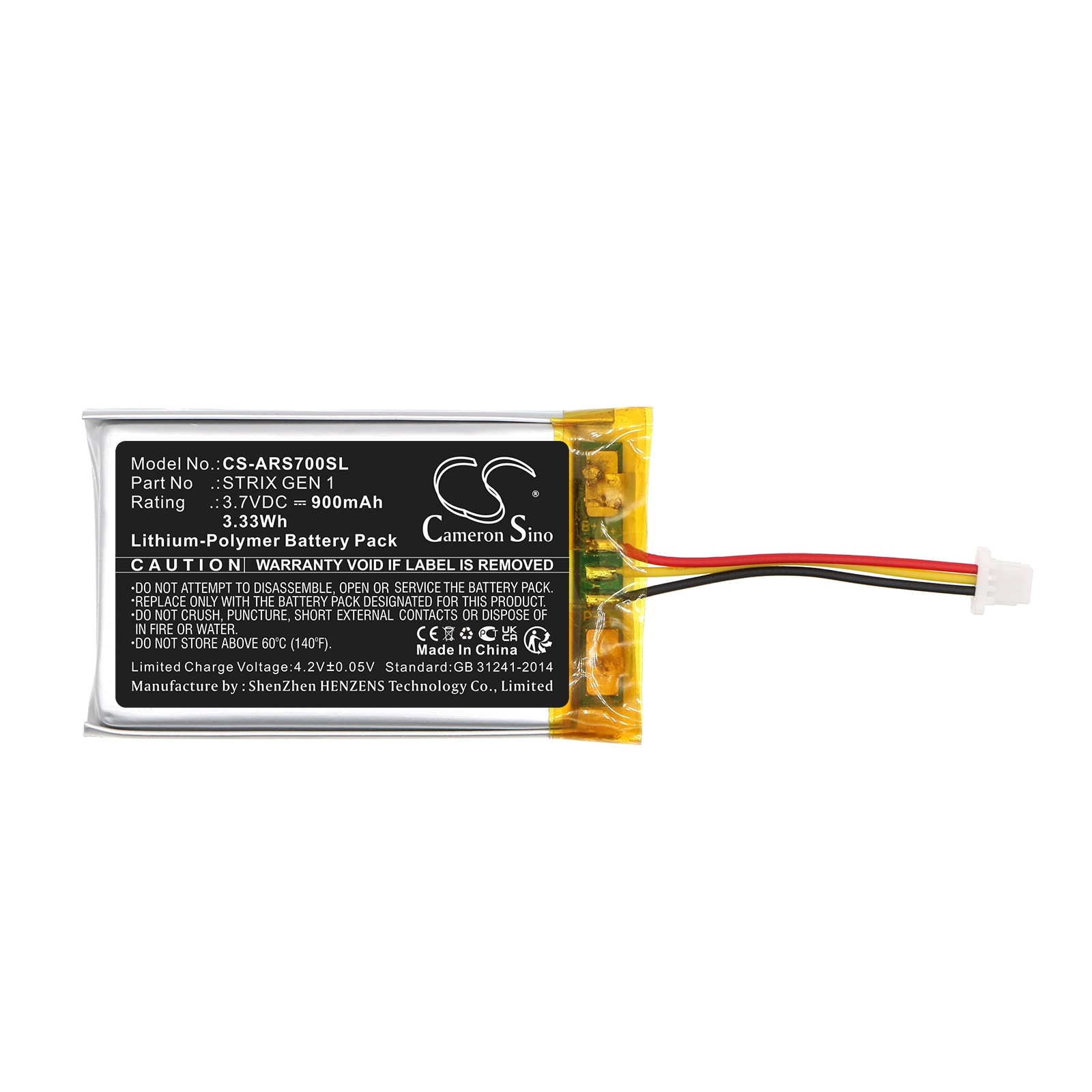 Batteri til trådløst hodesett for Asus Rog Strix Fusion 700