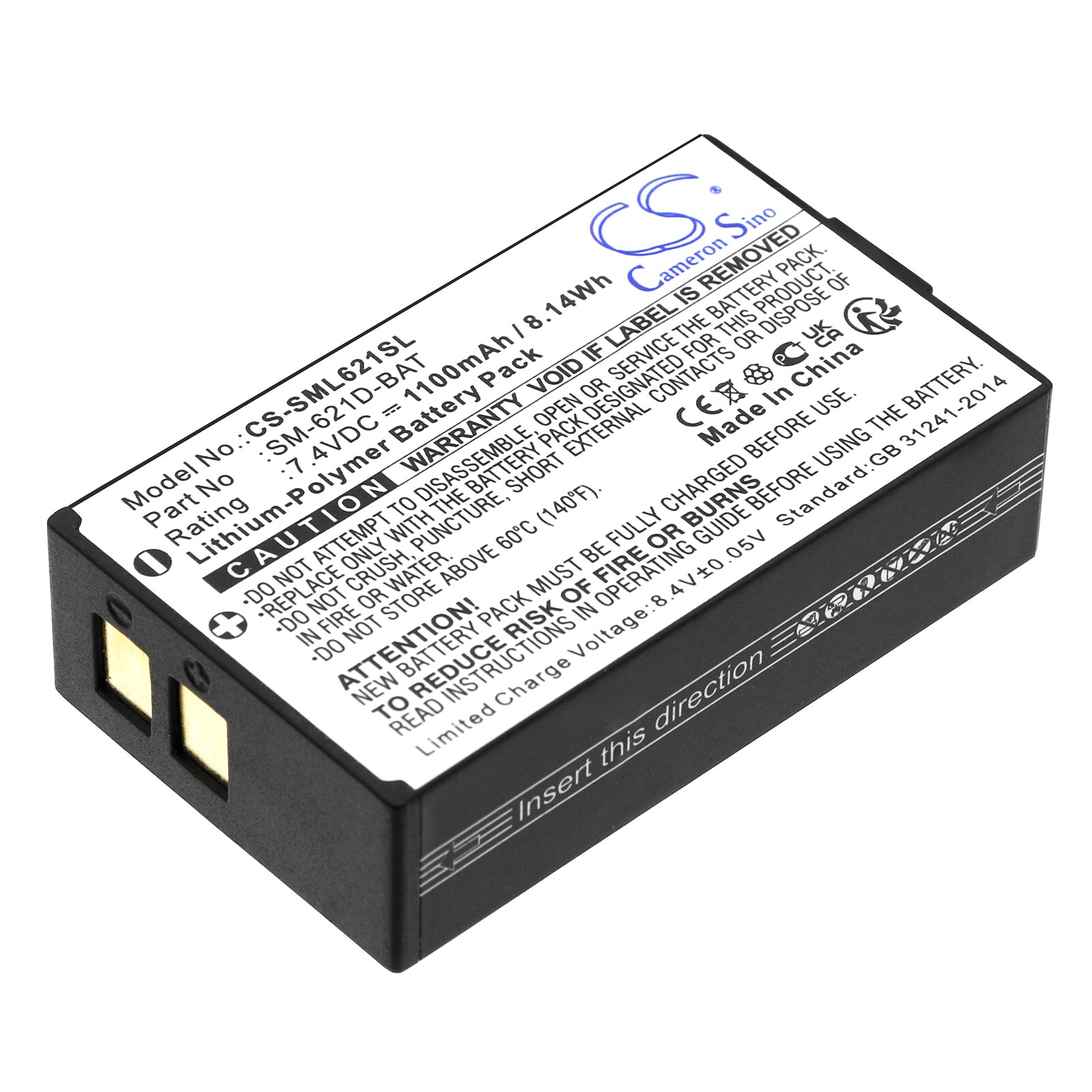 Batteri til trådløst hodesett for Simolio trådløs TV-høyttaler, SM-621, SM-621D osv.