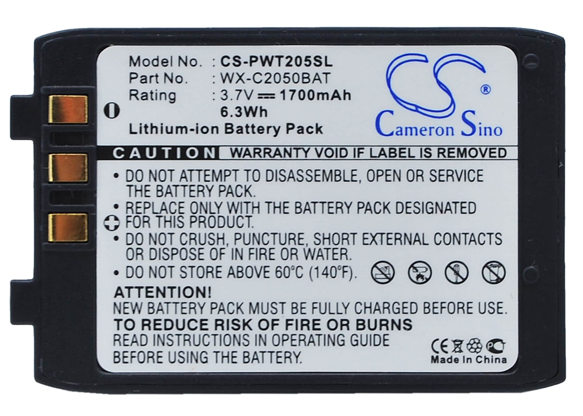 Batteri til trådløst hodesett for Panasonic WX-CT2050, Attune Aio 2050, WX-CH2050 og andre.