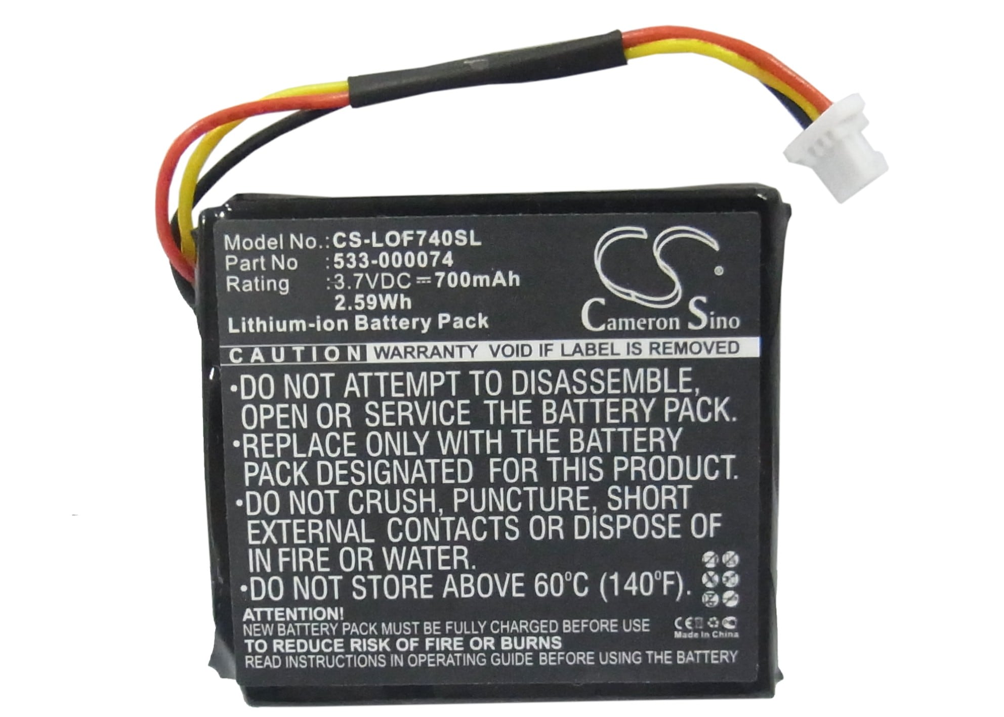 Batteri til trådløst hodesett for Logitech G930, F540, 981-000257