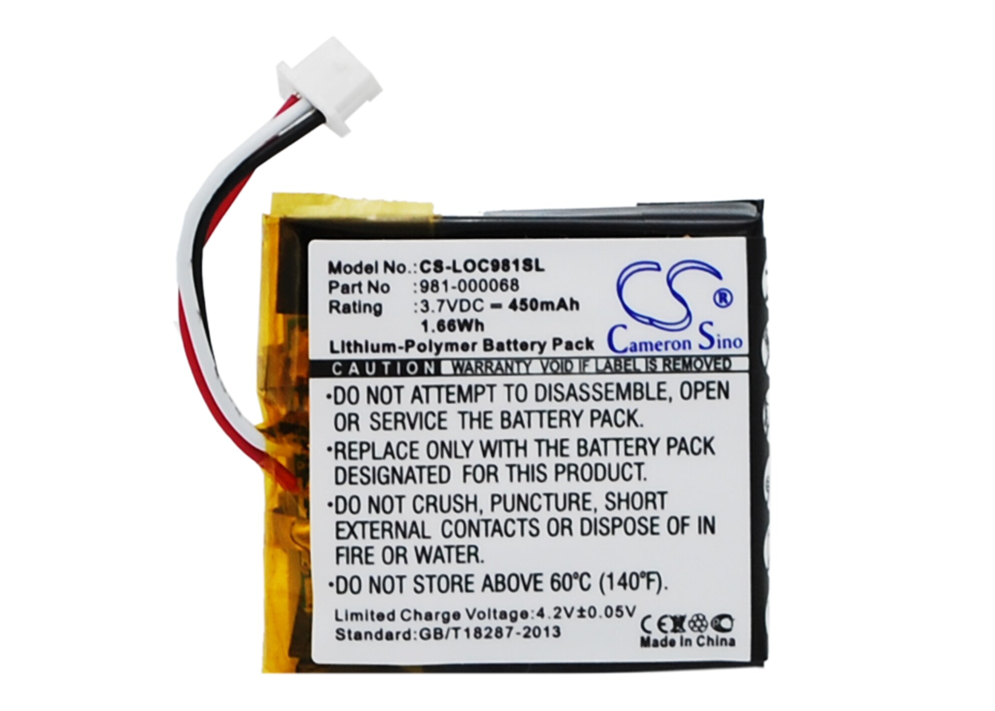 Batteri til trådløst hodesett for Logitech ClearChat PC, 981-000068, 981-000069 og andre.