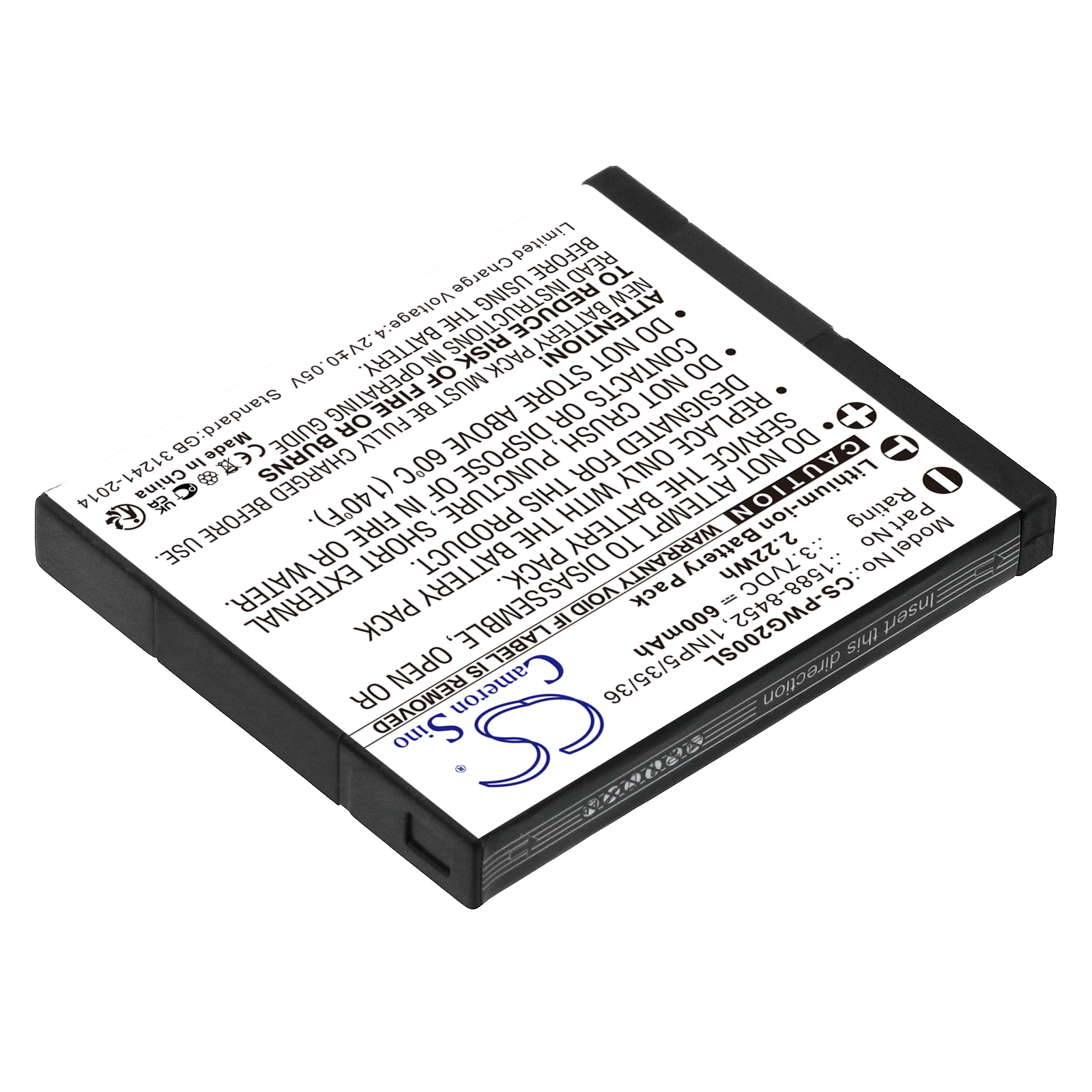Batteri til trådløst hodesett for Panasonic RP-WFG20, RP-WFG20H, RP-WFG20E og andre.