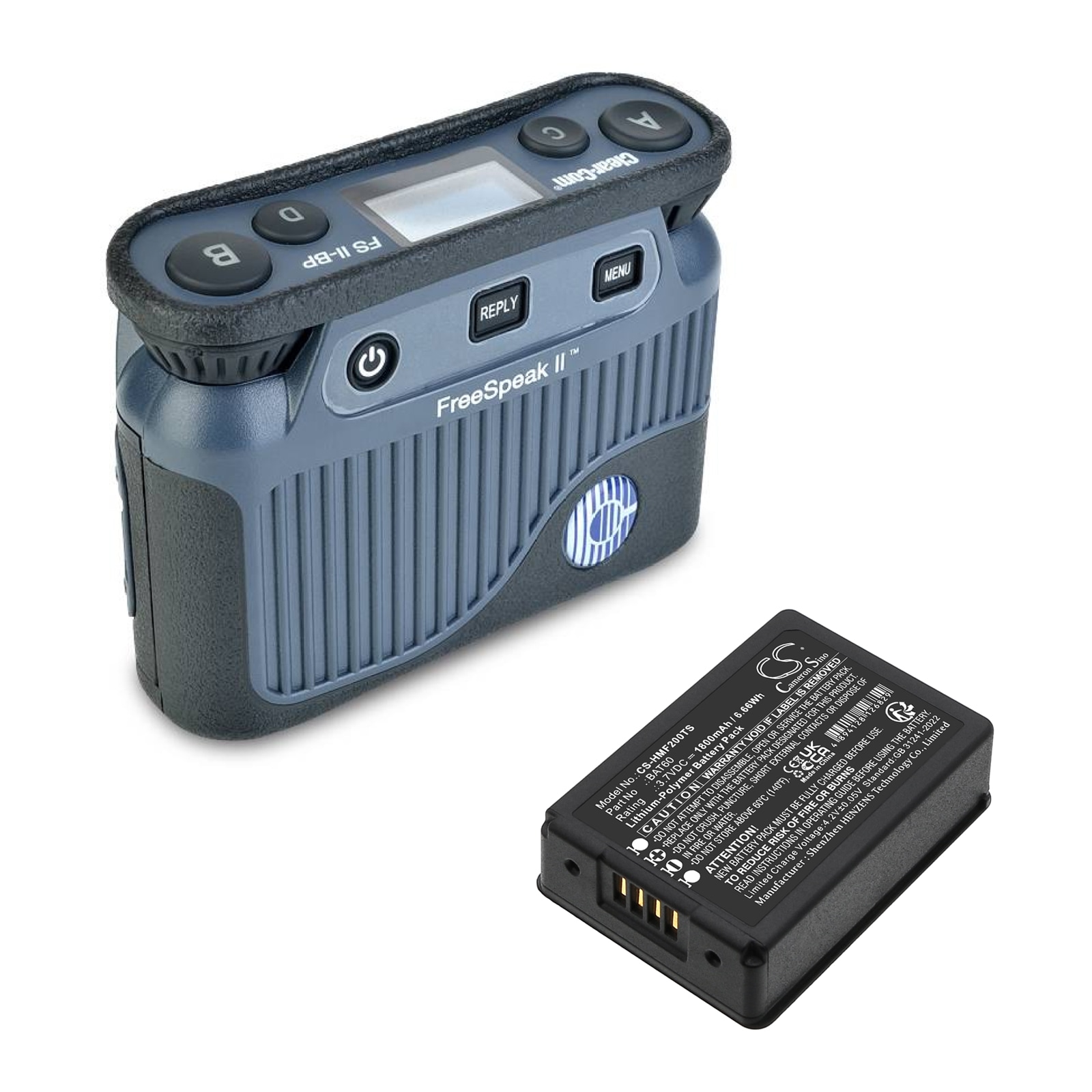Batteri til trådløst hodesett for HME FreeSpeak II, FreeSpeak II 1,9 GHz