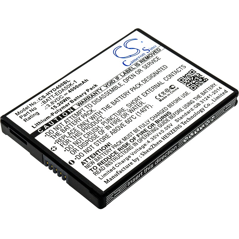 Batteri til strekkodeskanner for Honeywell Scanpal EDA50K, Scanpal EDA40, EDA50 osv.