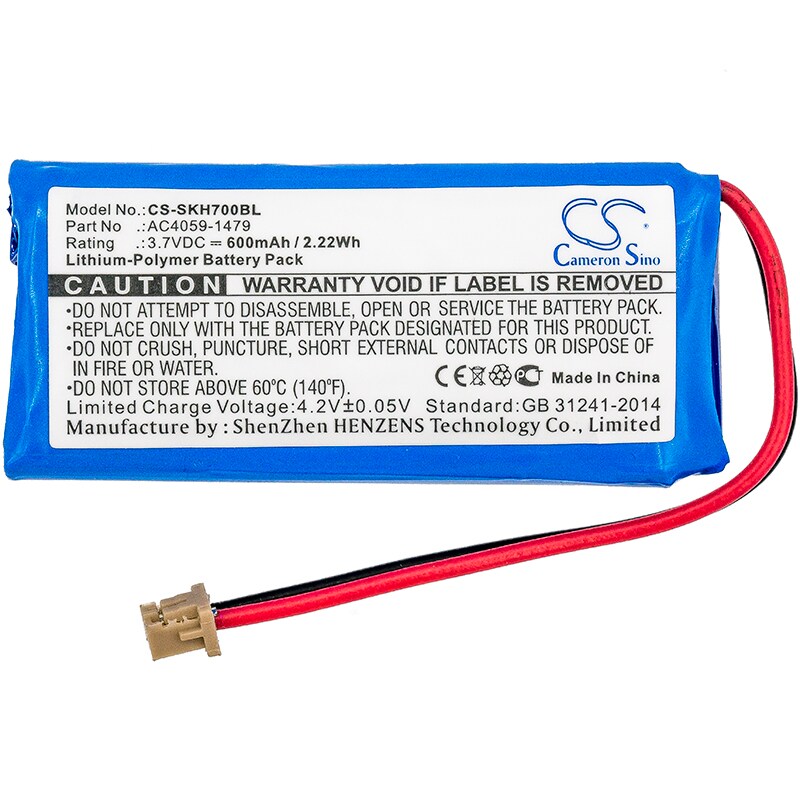 Batteri til strekkodeskanner for Socket Mobile CHS 7Qi, CHS 7X, CHS 7Xi og andre.